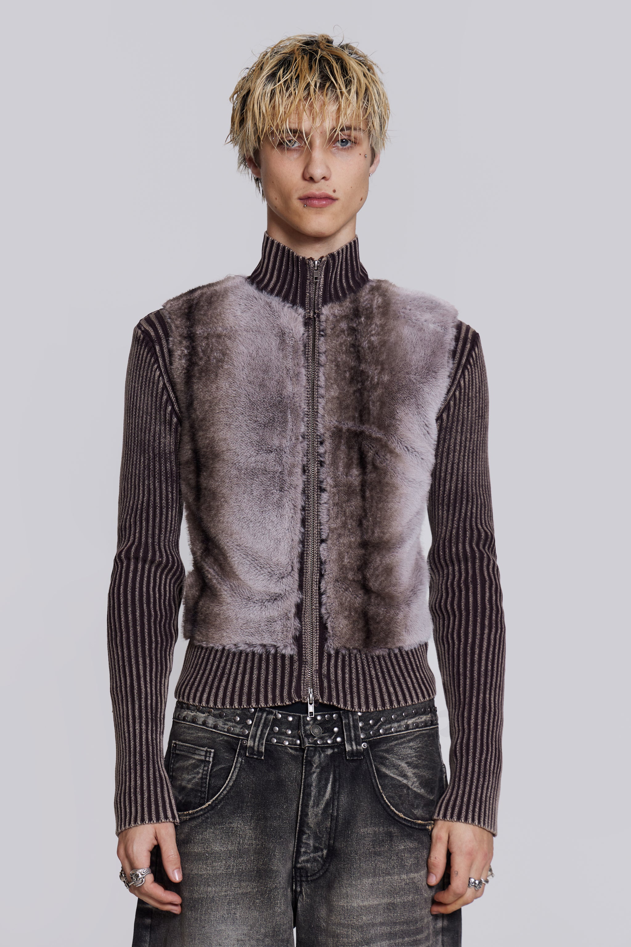 Jaded London Faux Fur Lucid Knit