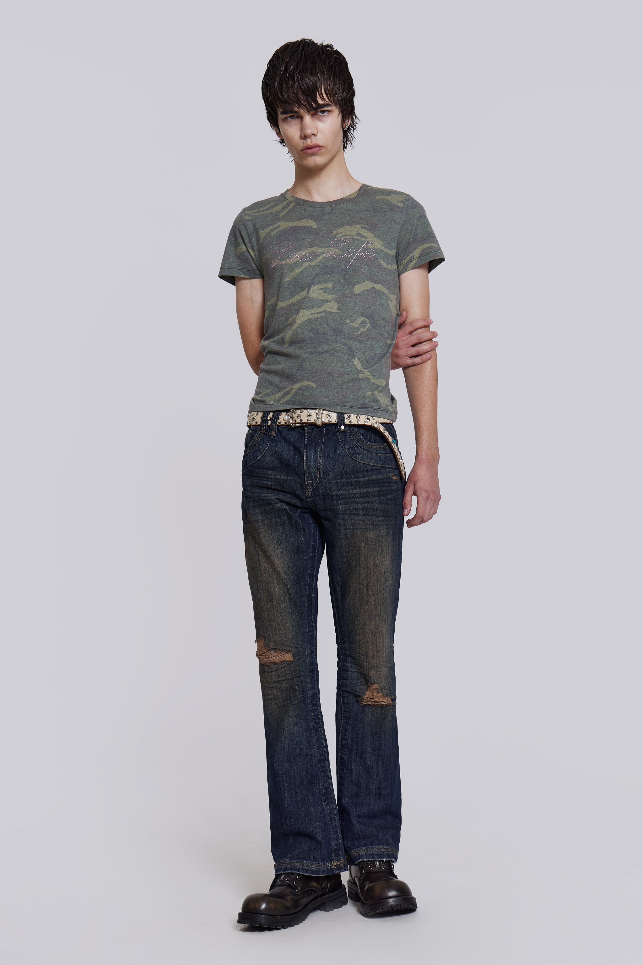 Embroidered Bass Jeans