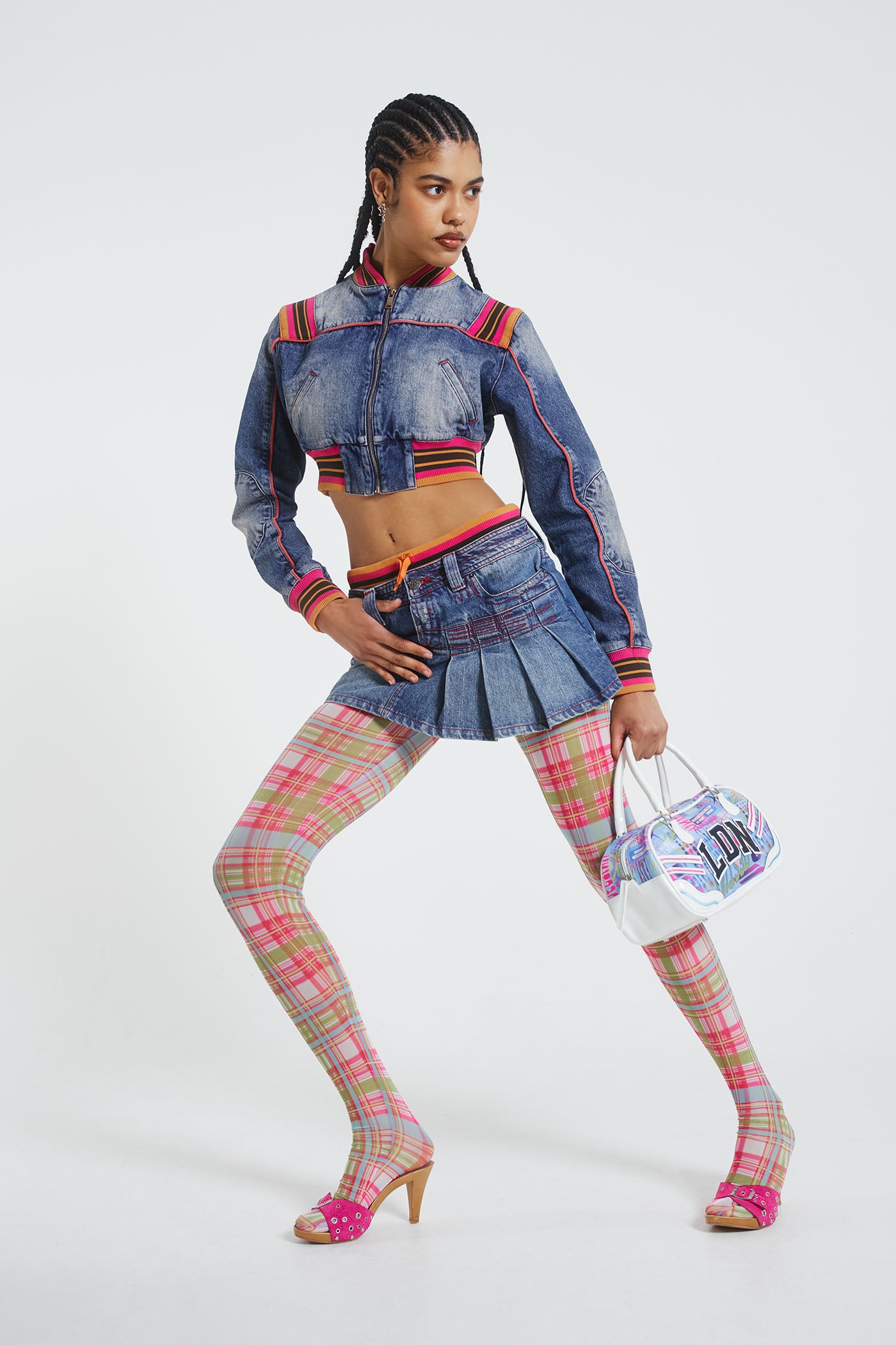 Jaded London Sherbet Cropped Denim Jacket