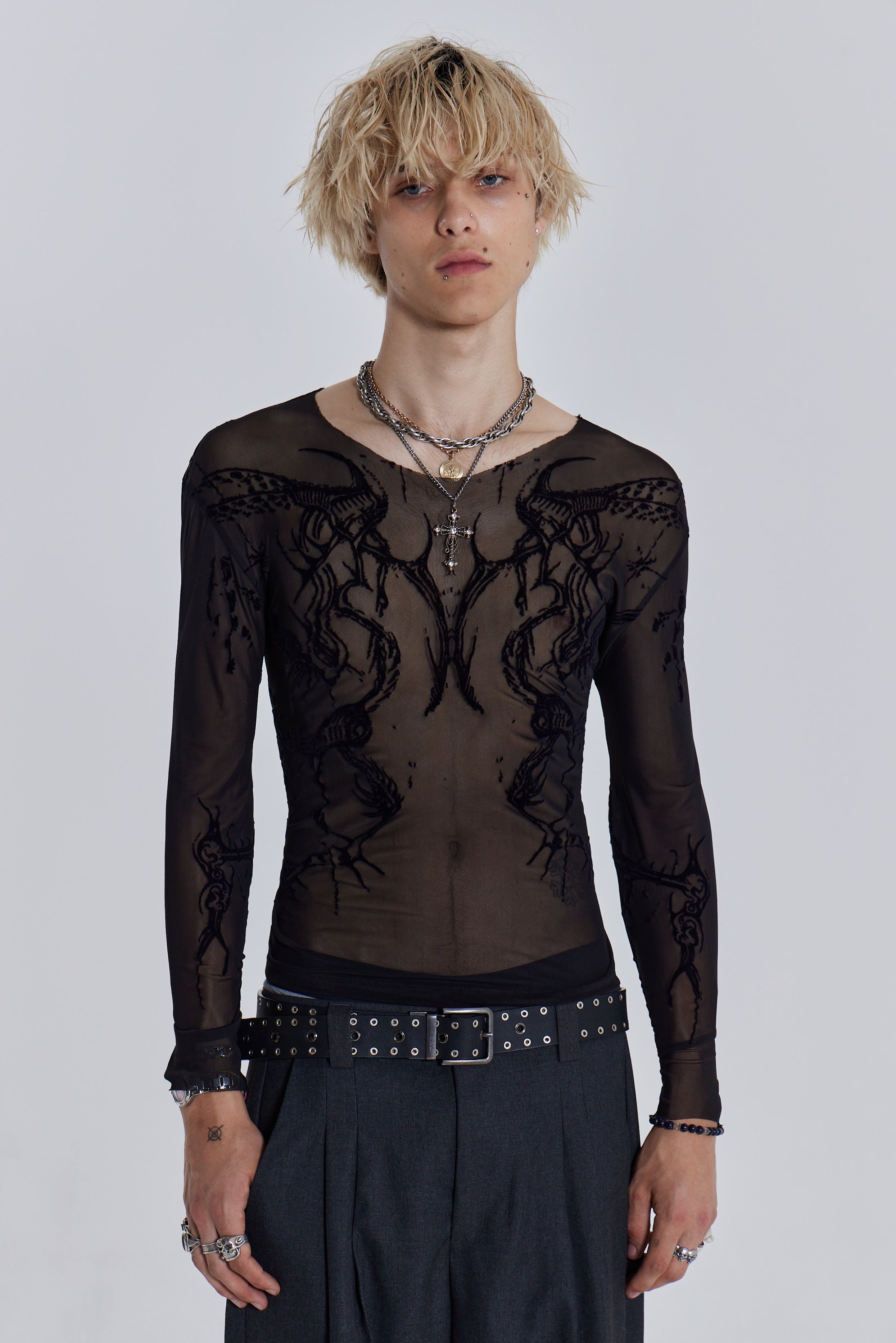 Black Wings Mesh Top