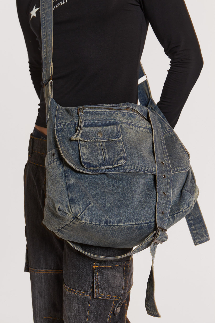 Stellar Denim Messenger Bag