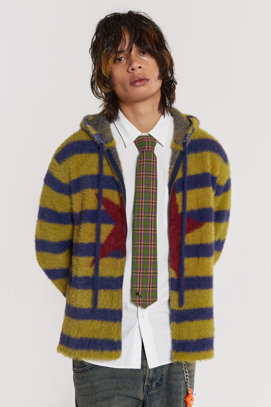 Jaded London Sonic Stripe Knit Hoodie