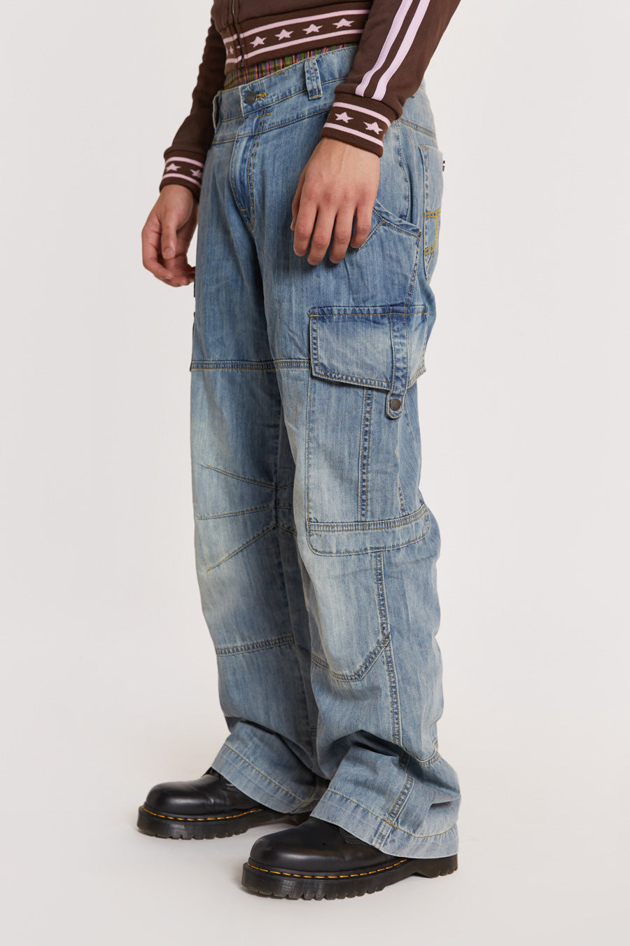 Jaded London Blue Millennium Cargo Jeans