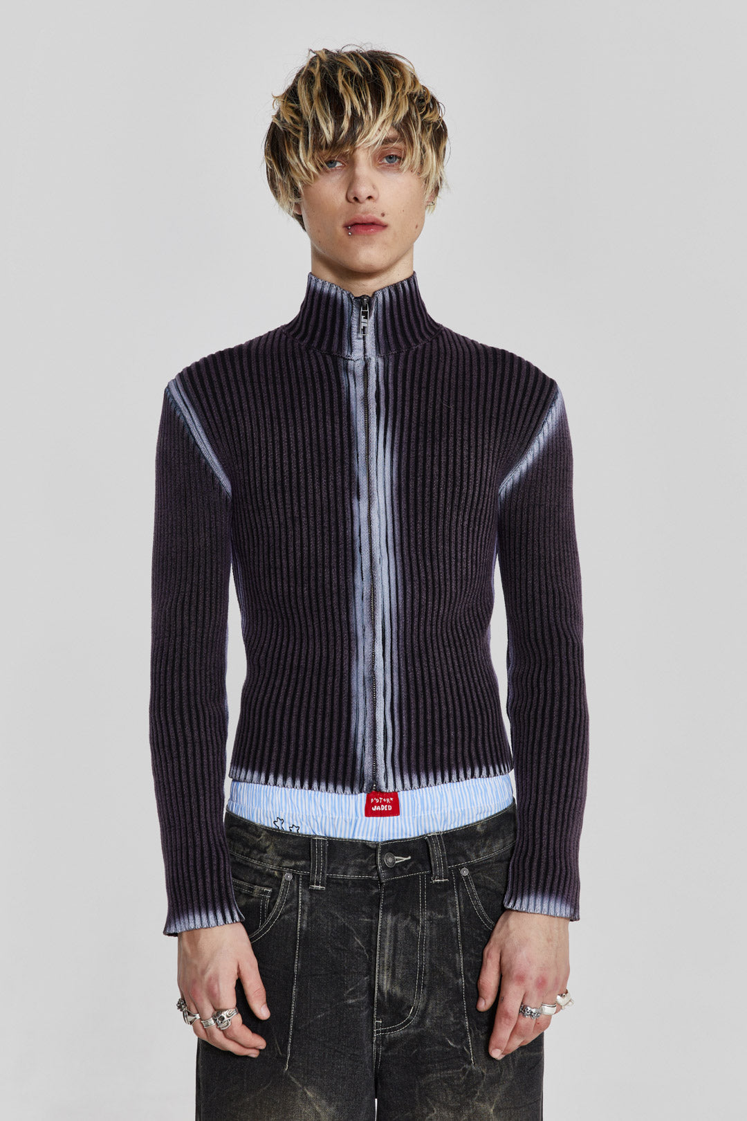 Jaded London Purple Acid Lucid Knit Track Top