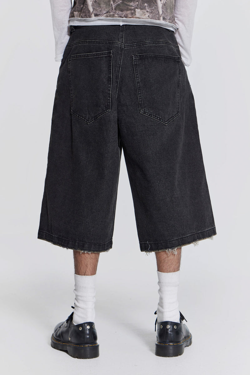 Washed Black Colossus Jorts | Jaded London