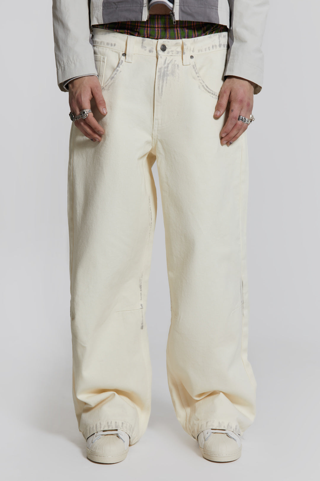 Jaded London Dirty White Colossus Baggy Jeans