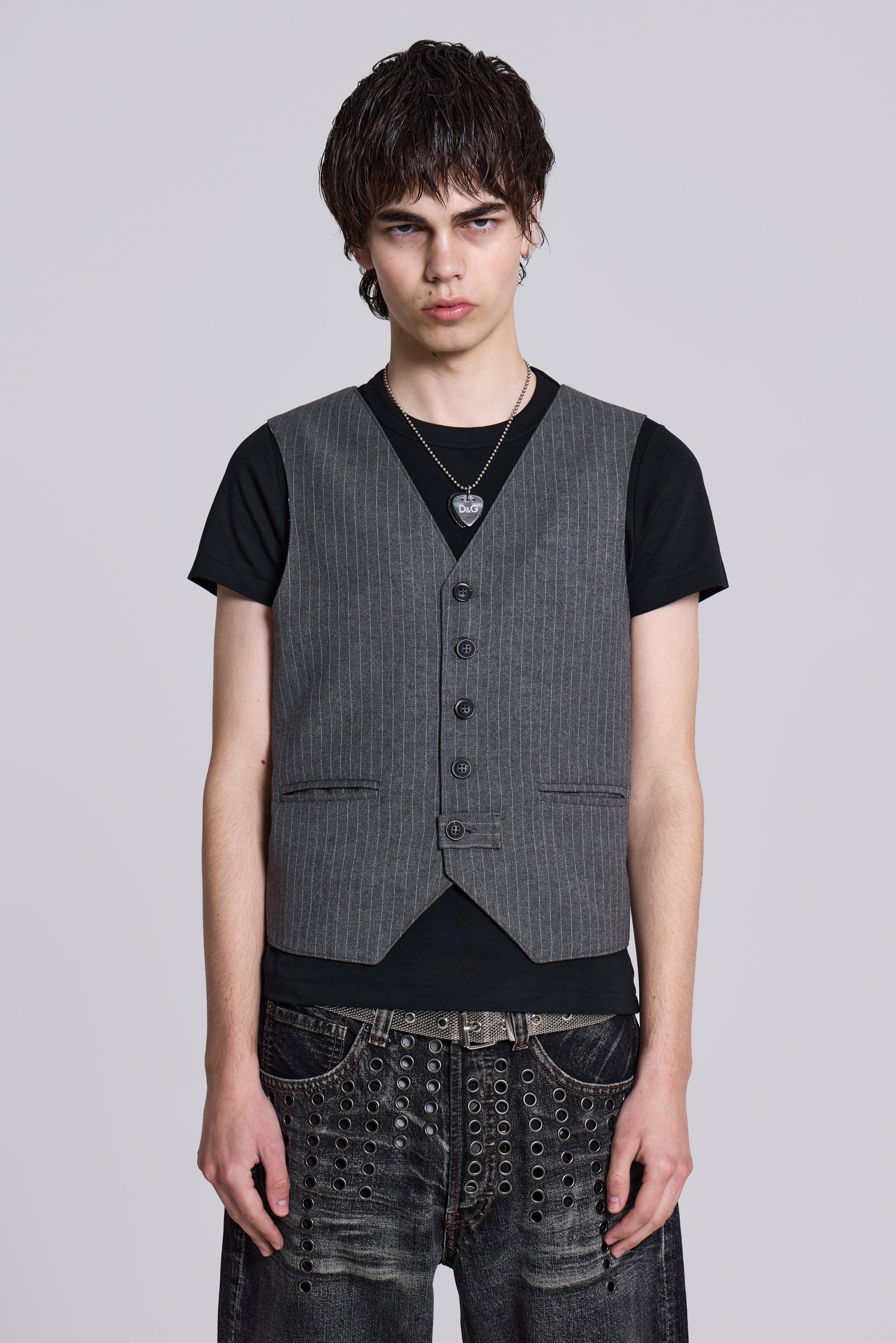 Jaded London Corey Pinstripe Waistcoat