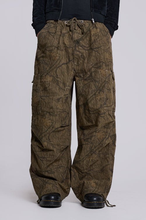 Buy Camouflage Khaki Parachute Cotton Cargo Trousers from Next USA