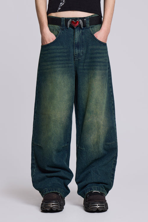 Blue Sandblast Wash Colossus Jeans | Jaded London