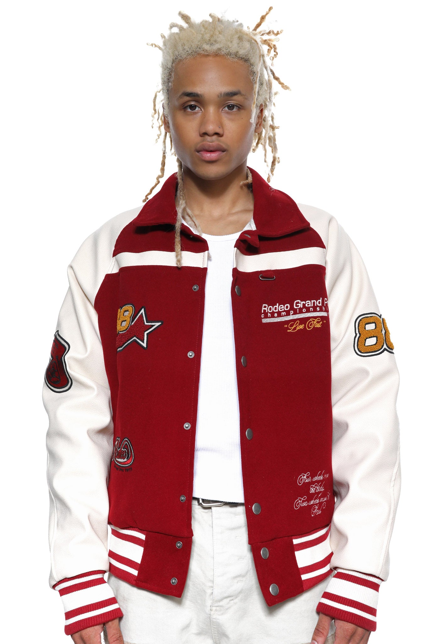 Jaded London Red Rodeo Varsity Jacket