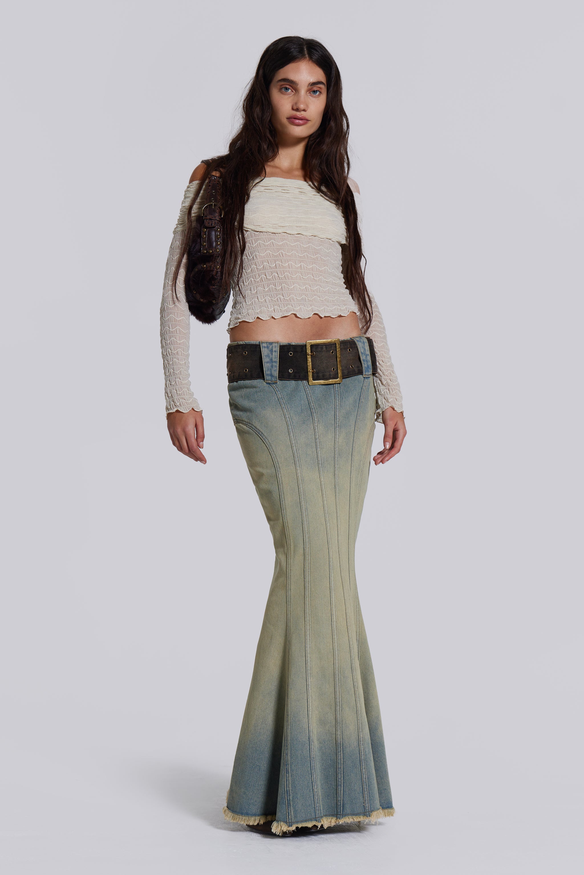 Jaded London Chelsea Denim Maxi Skirt