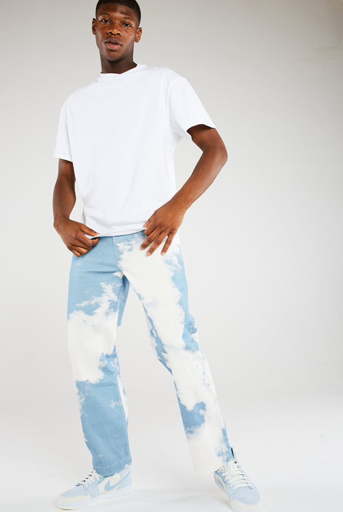 Cloud Print Skate Fit Jeans | Jaded London