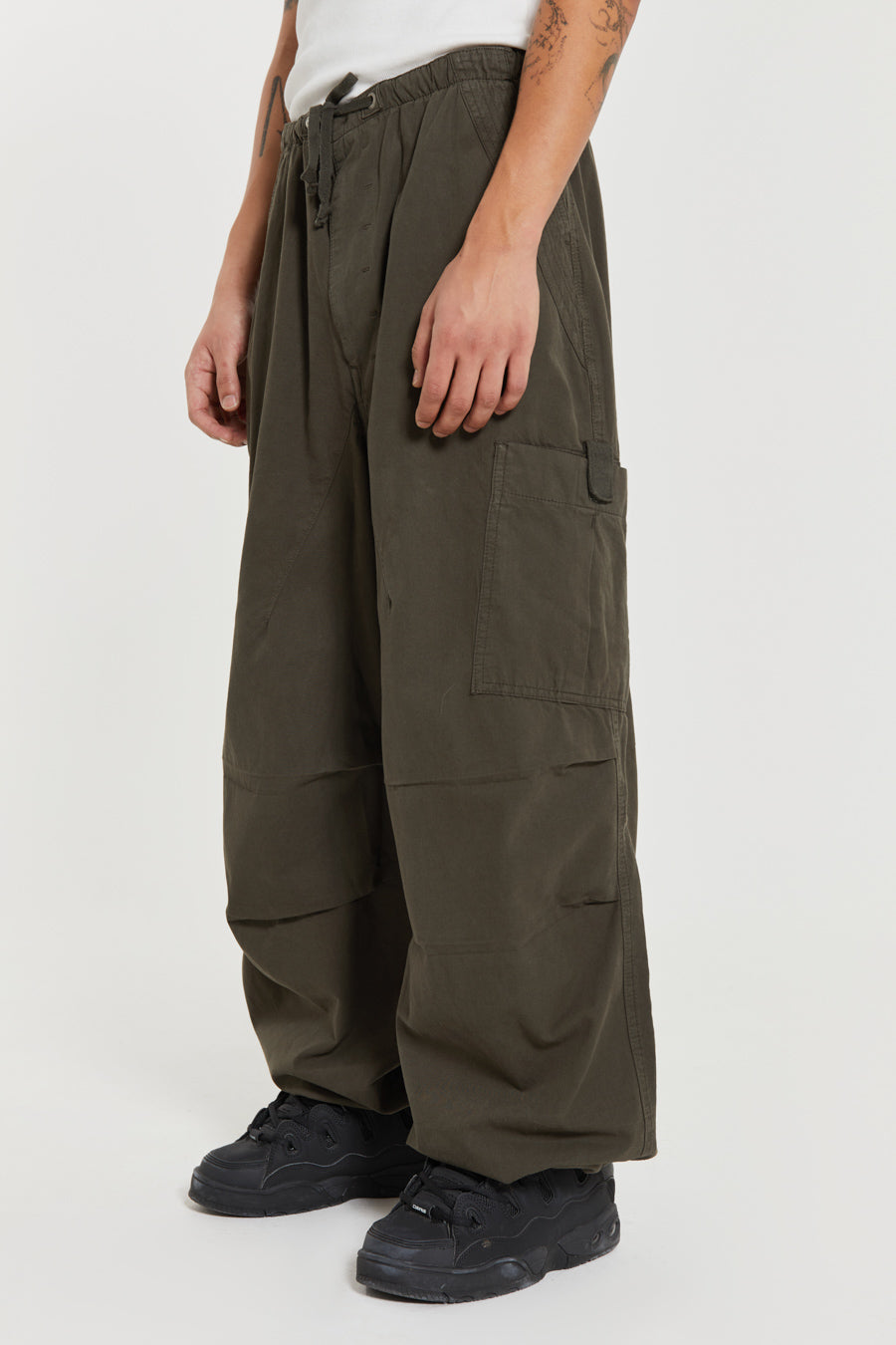 Khaki Parachute Cargo Pants | Jaded London