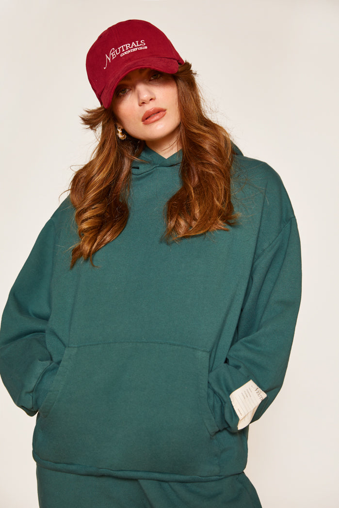 Jaded London NTRLS Dark Green Oversized Hoodie