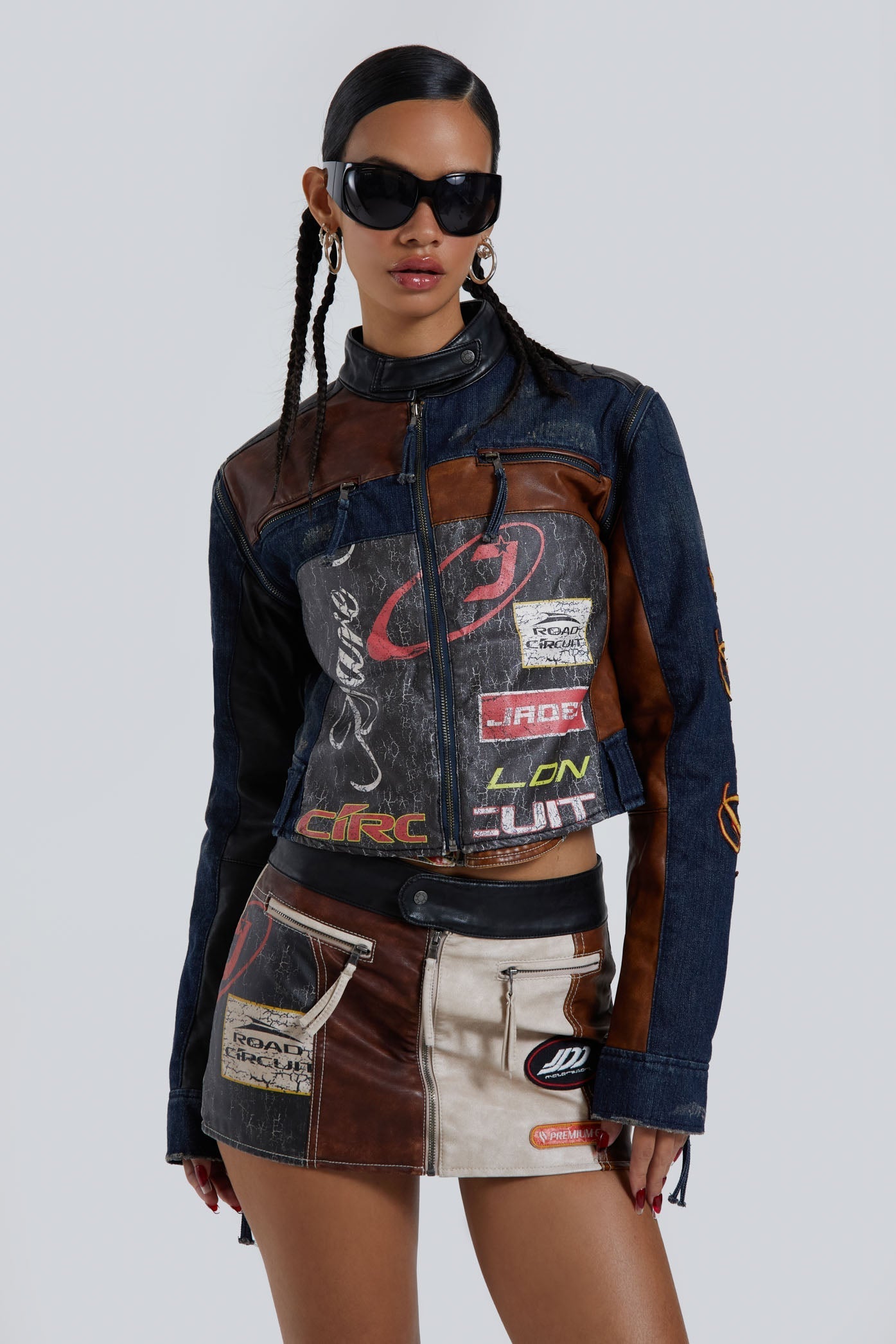 Jaded London Daytona Zip Off Sleeve Moto Jacket