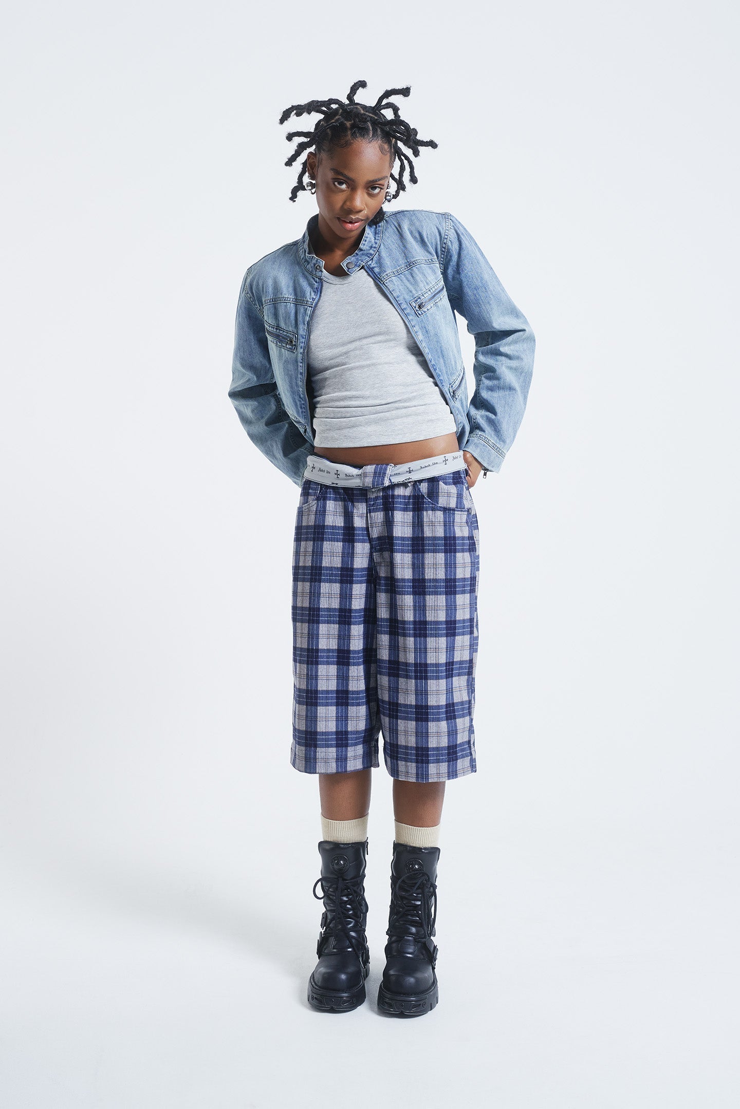 Jaded London Zeppelin Checked Jumbo Shorts