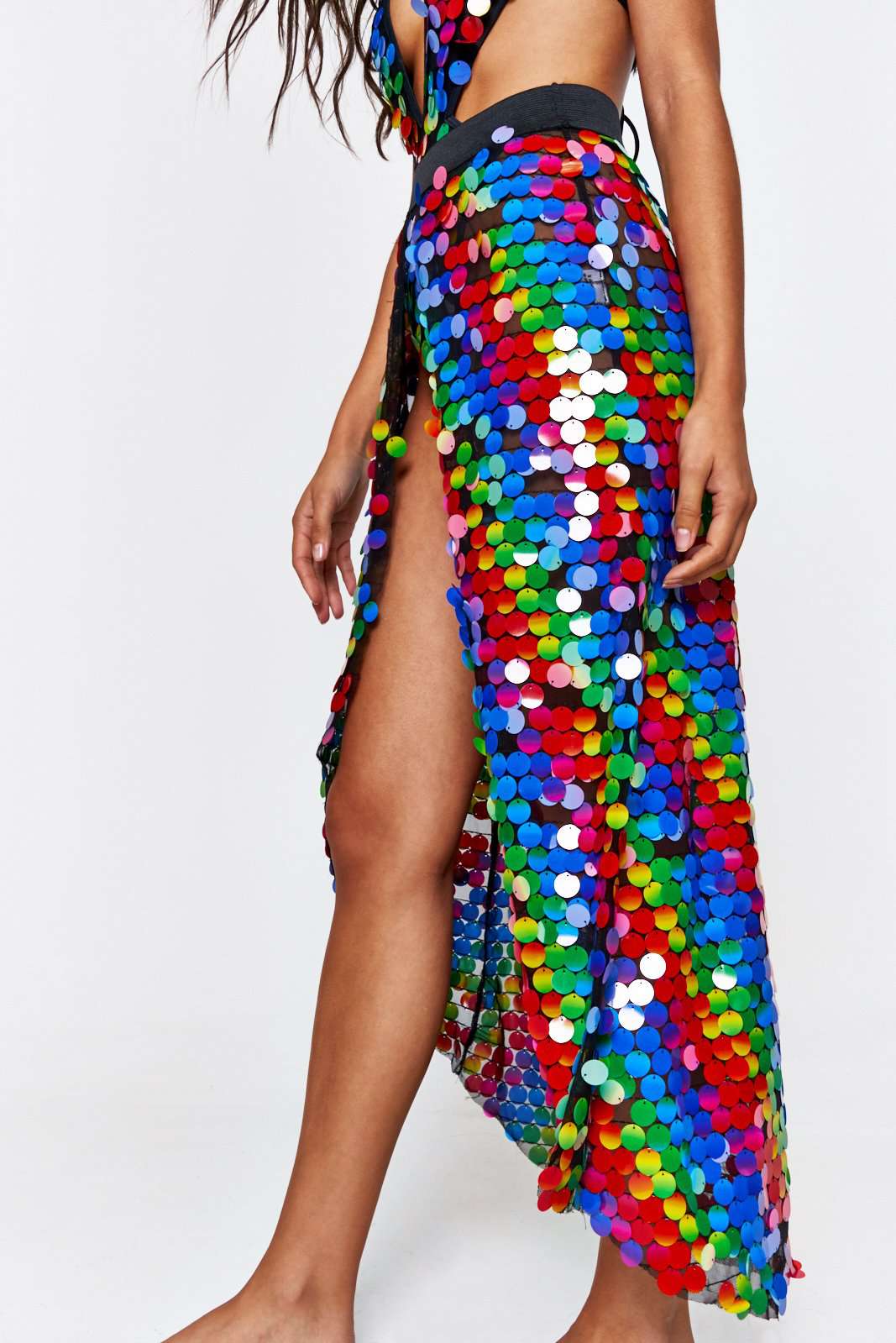 Rainbow Sequin Beach Skirt – Jaded London