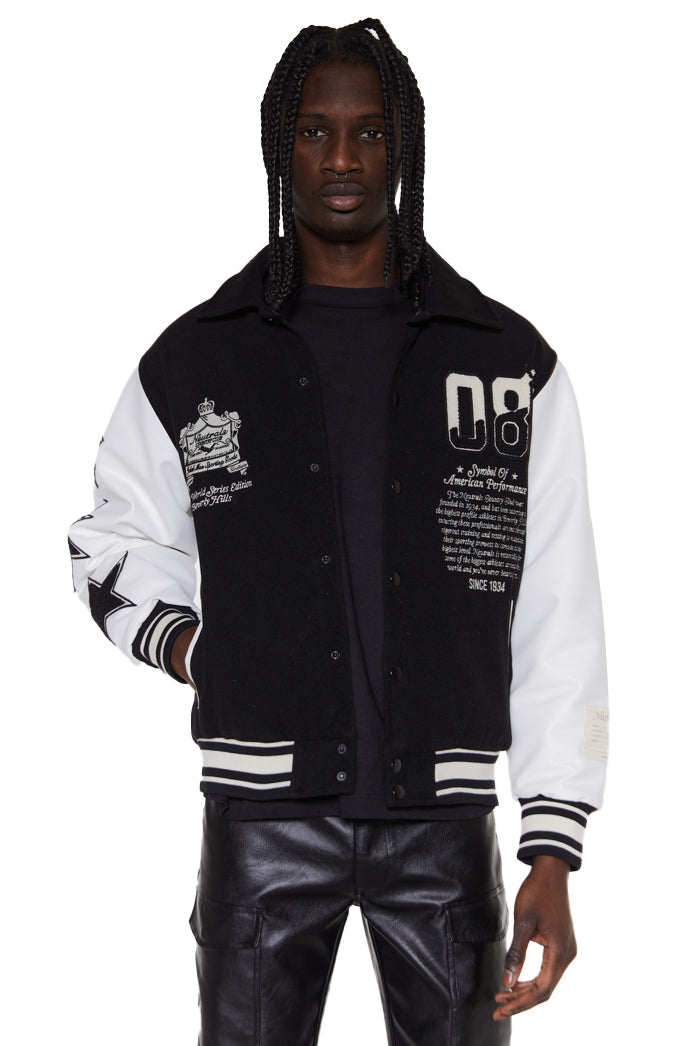 Jaded London Black NTRLS Varsity Jacket