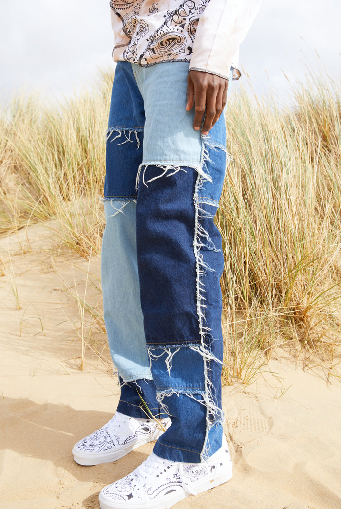 patchwork jeans