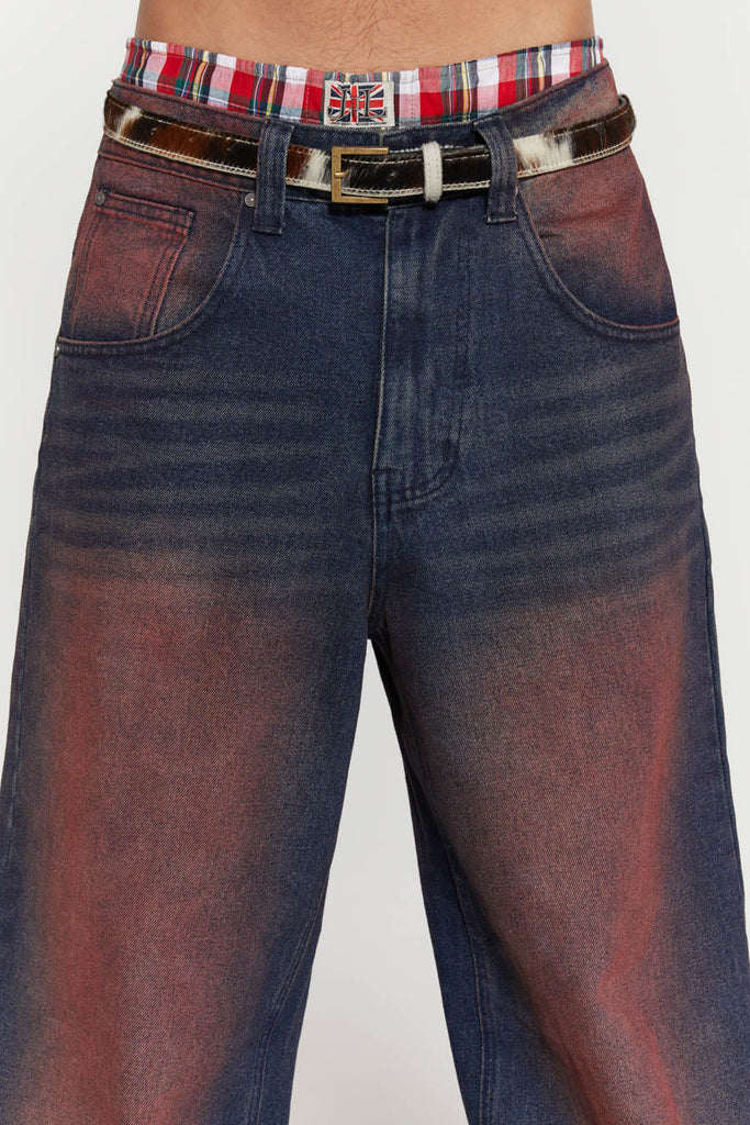 Red Sandblast Colossus Jeans | Jaded London