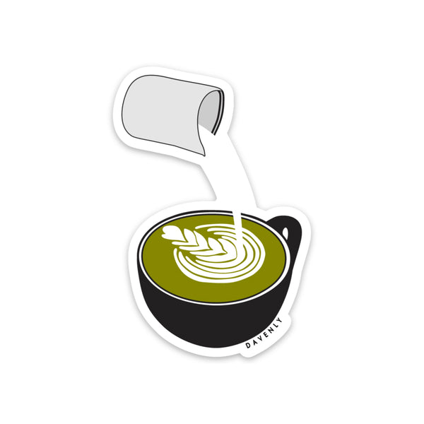 Matcha Latte Sticker | Matcha Latte Pour – Davenly