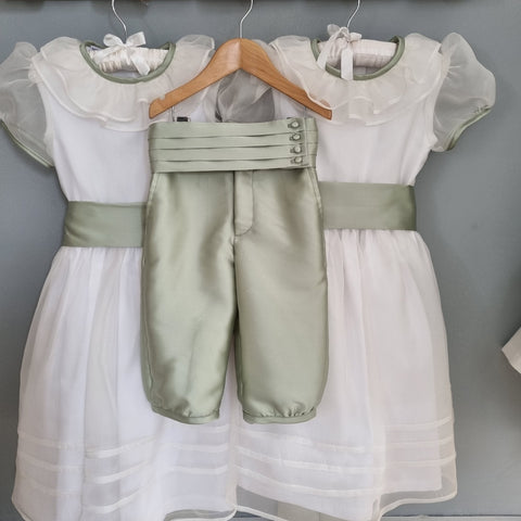 Sue Hill bespoke flower girl dresses and pageboy knickerbockers