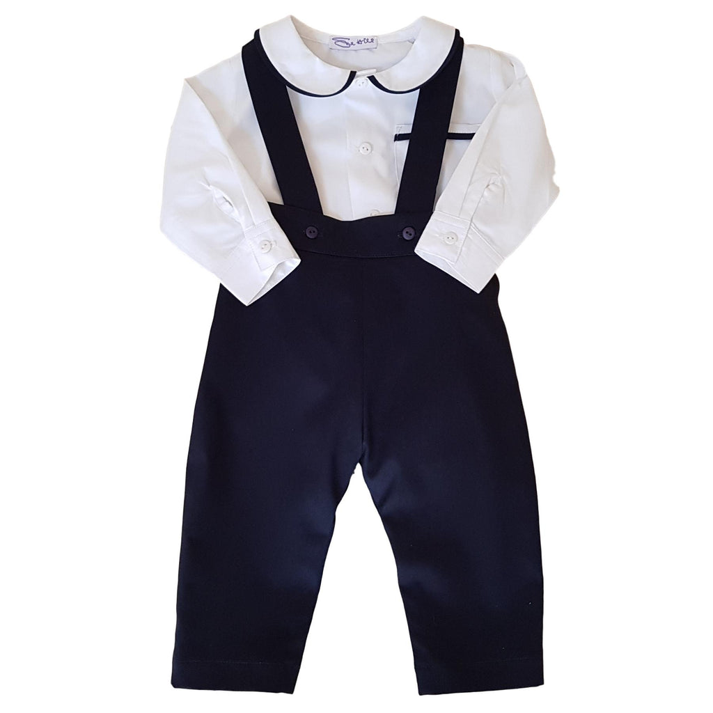 navy christening outfit
