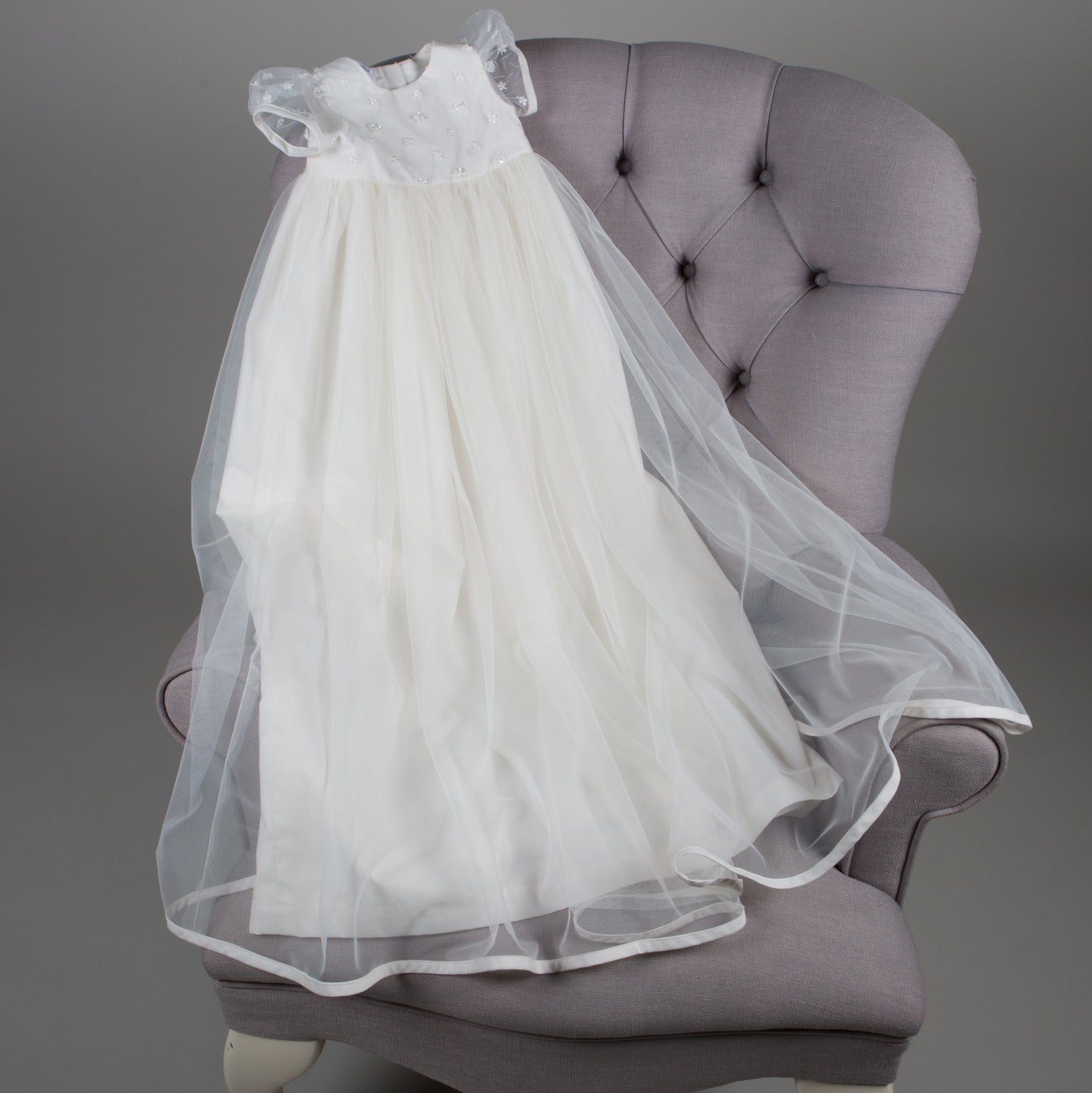 tulle christening gown