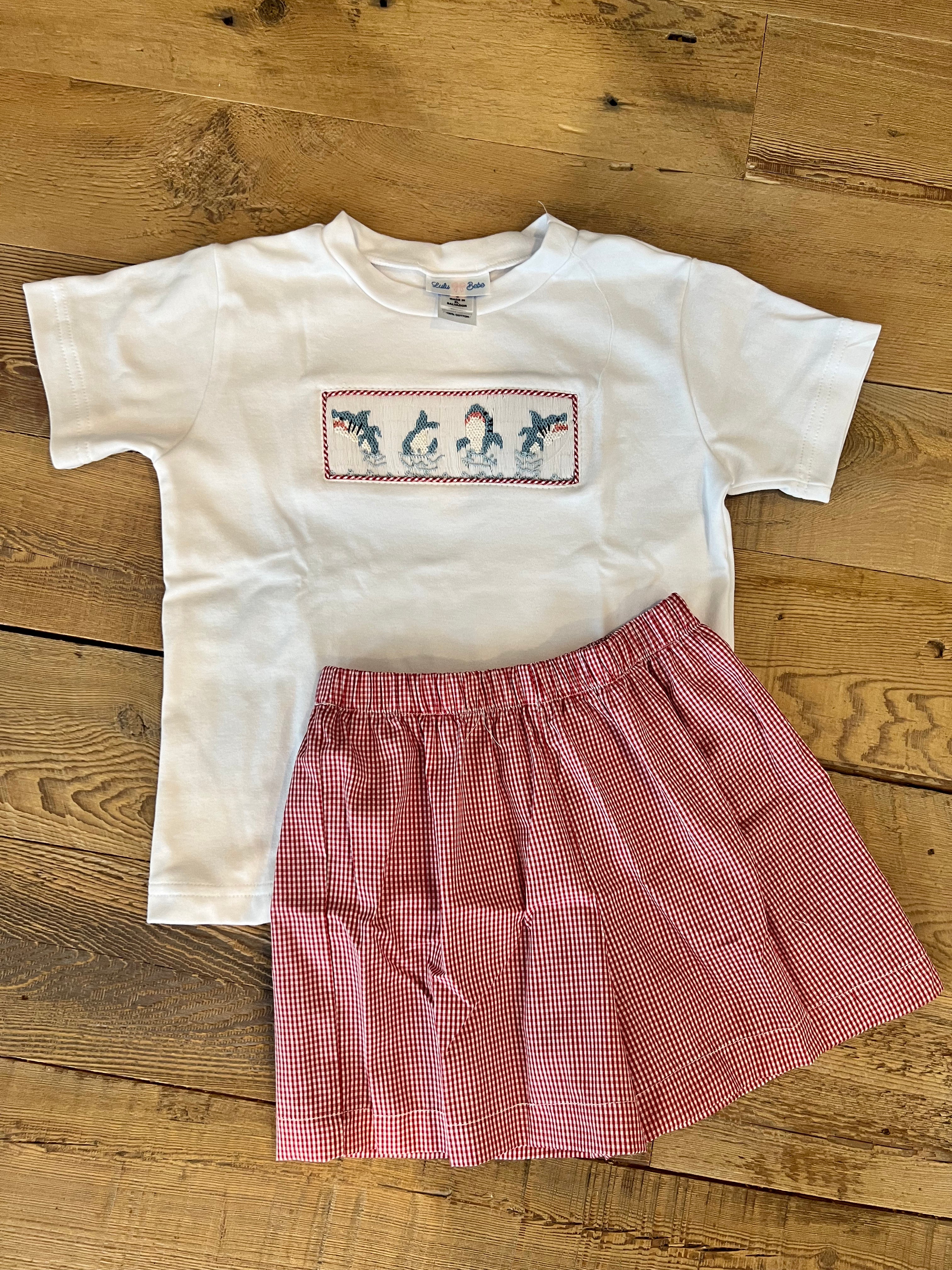 Smocked Shark Short Set