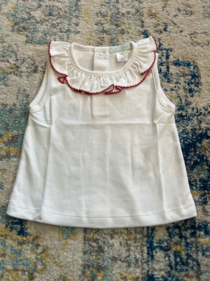 Pima Athletic Sleeveless Ruffle Tank- Red - Sissy & Bean