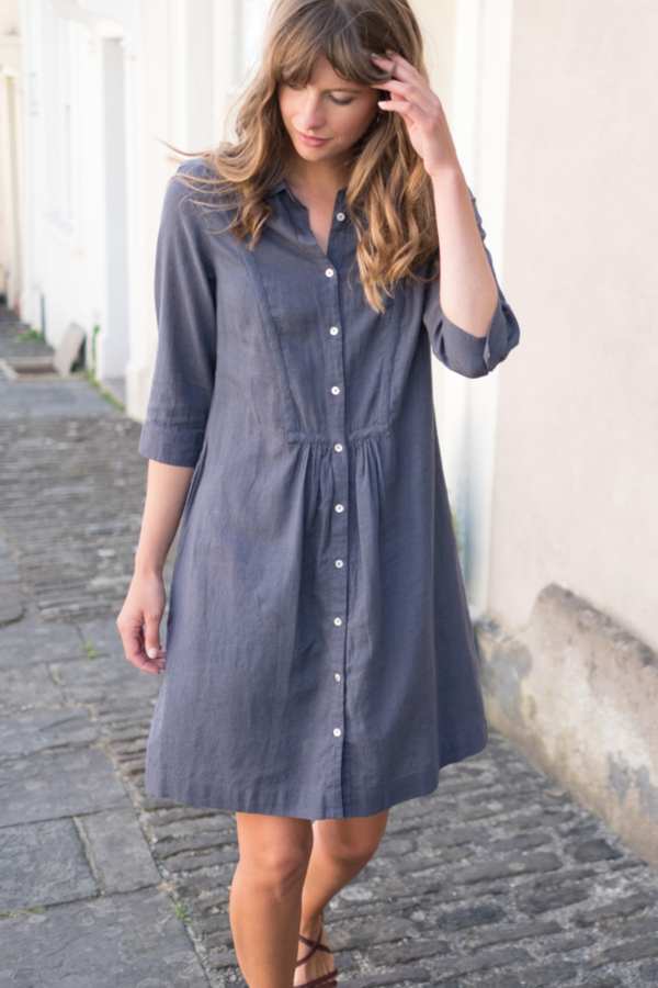 denim linen dress