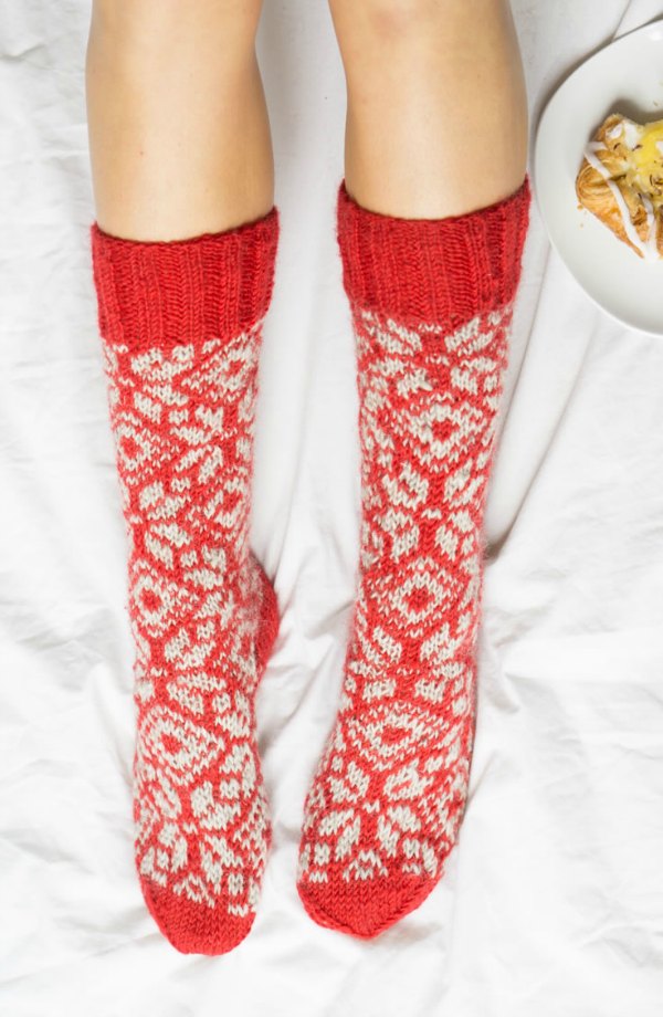 hand knitted Christmas socks