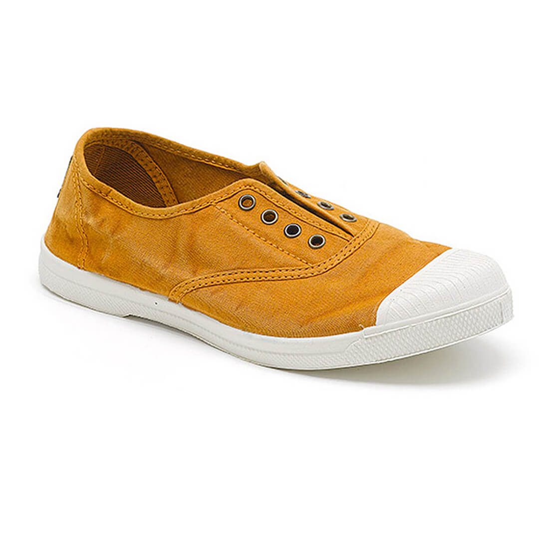 Lola Mustard Cotton Plimsolls