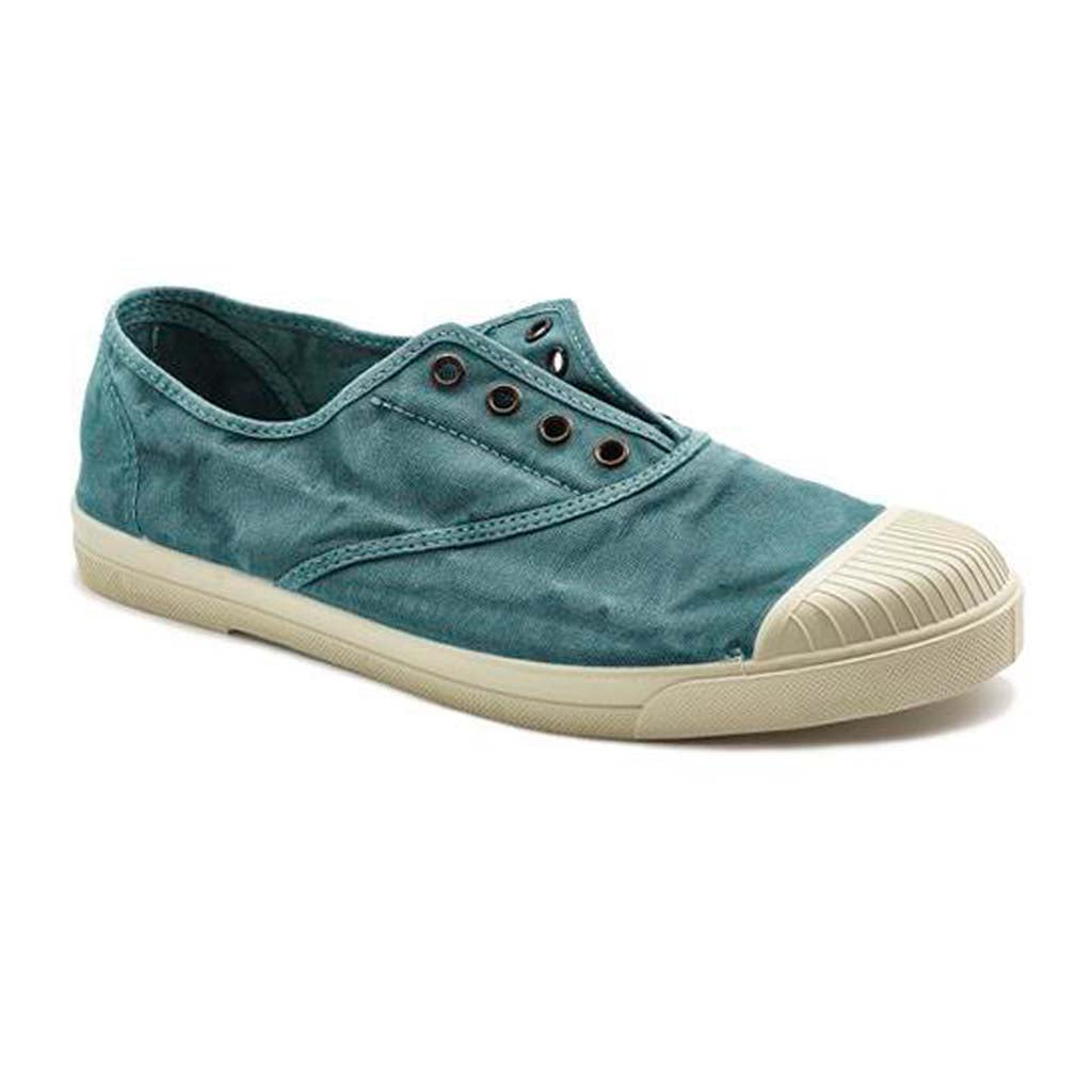 Sea Green Cotton Slip On Plimsolls