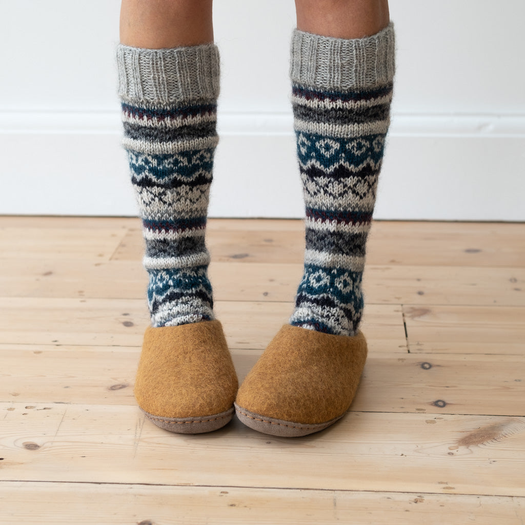 Long Hand Knitted Wool Boot Socks