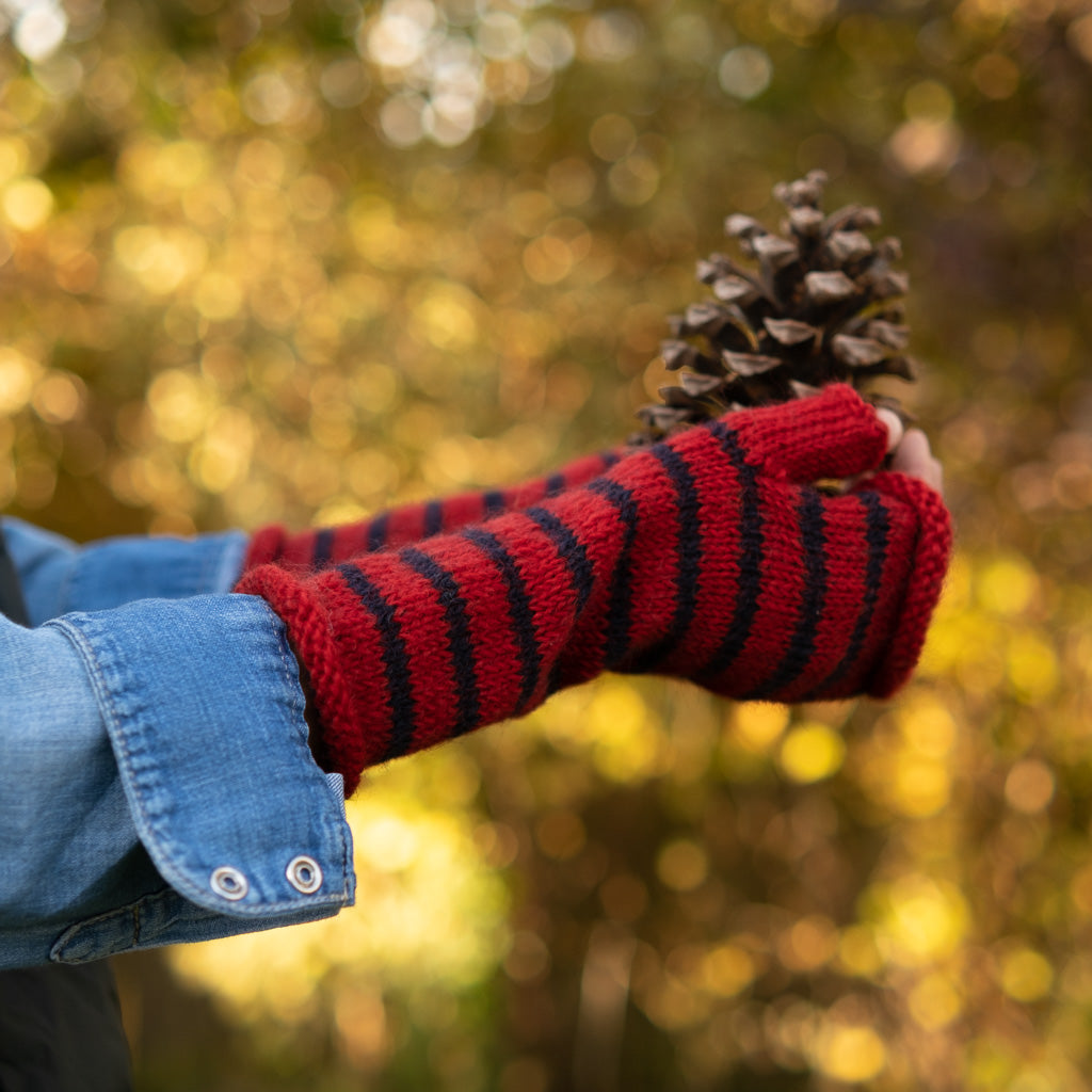 Anika Striped Wool Mittens