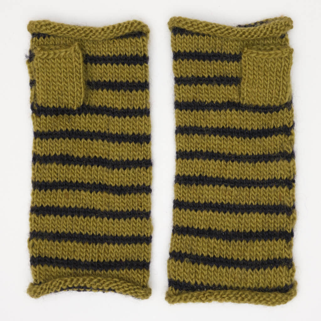 Anika Striped Wool Mittens