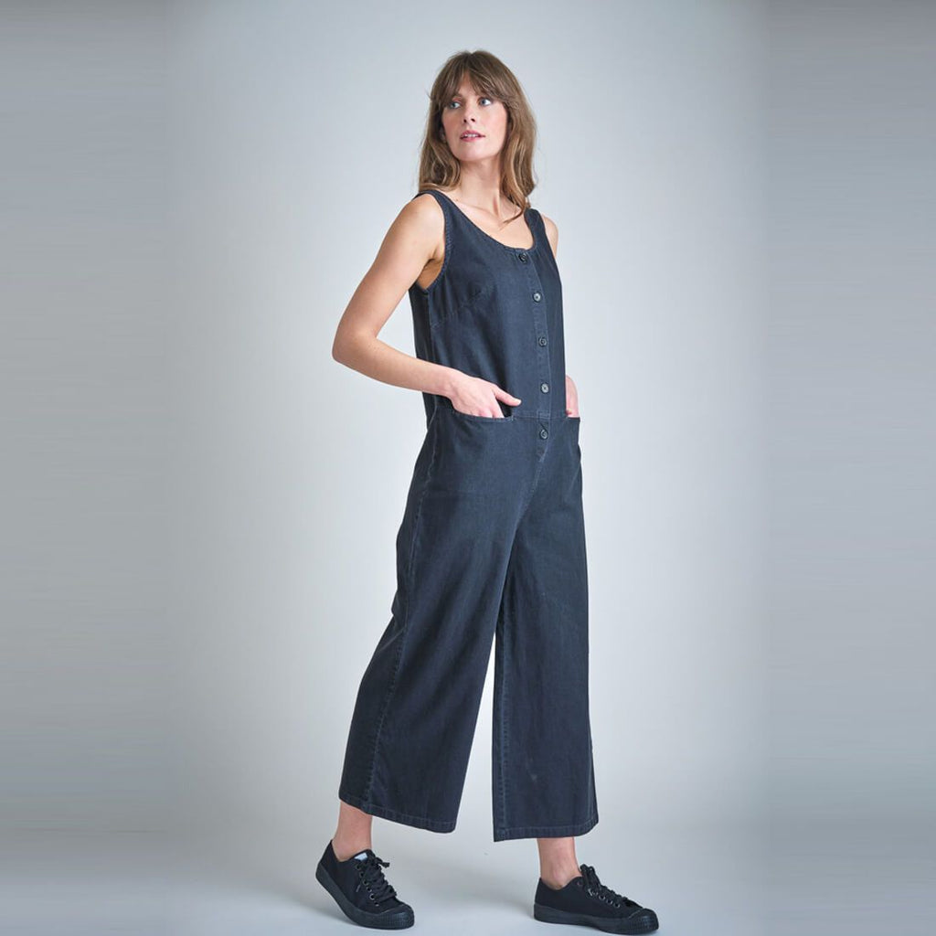 Evelyn Black Denim Jumpsuit | by BIBICO