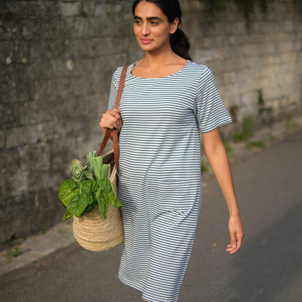 Classic Sailor Striped T-Shirt Dress