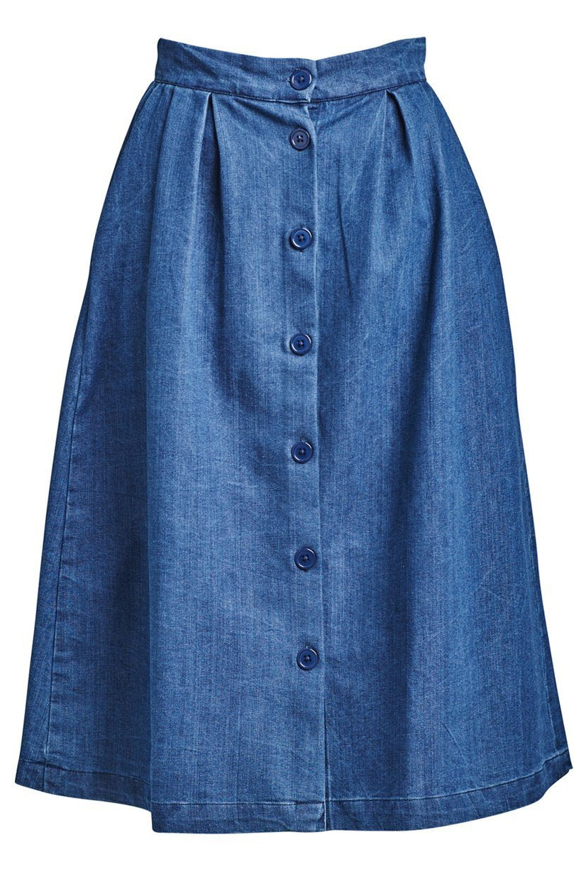 Oralie Denim Midi Skirt | by BIBICO