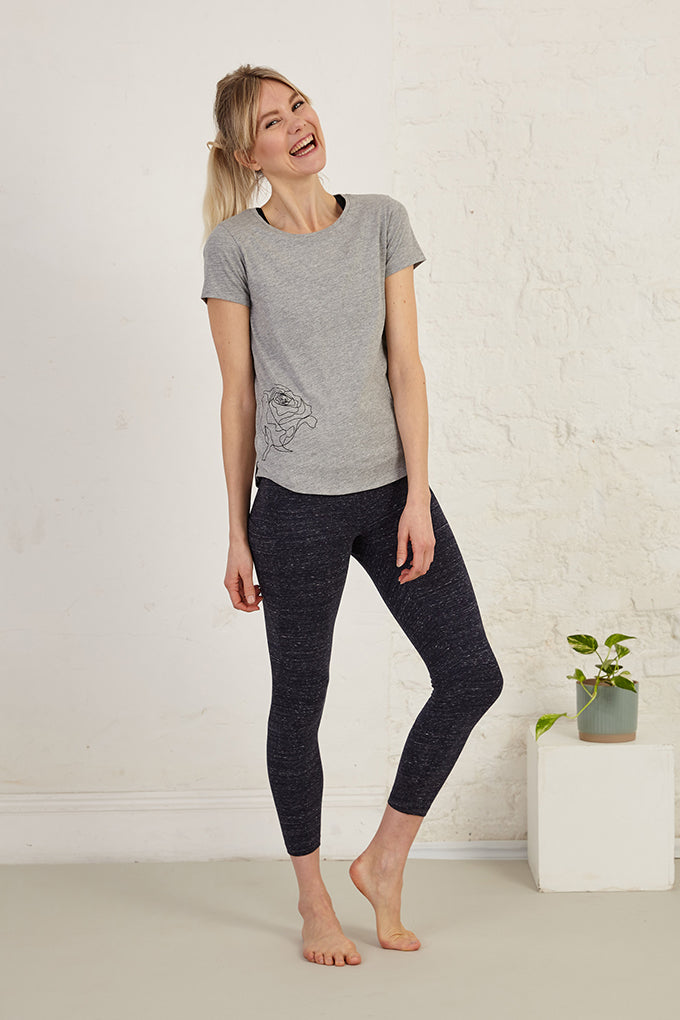 Full Length Organic Cotton Spandex Jersey Yoga Pants