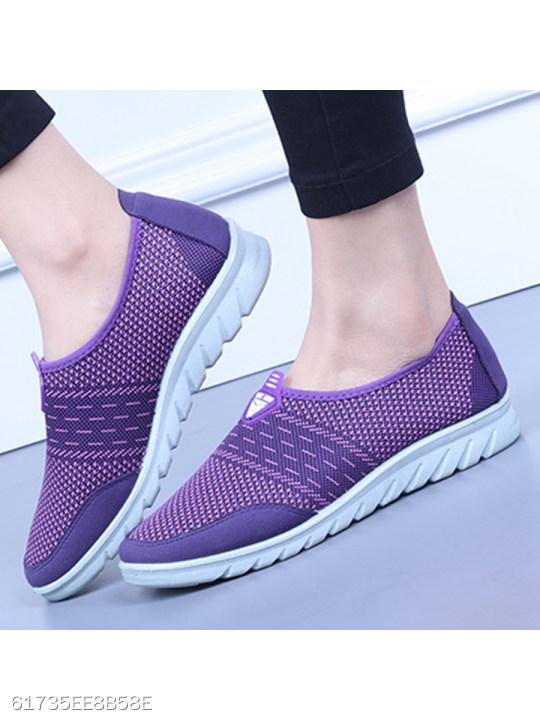 color block flat round toe casual sport sneakers