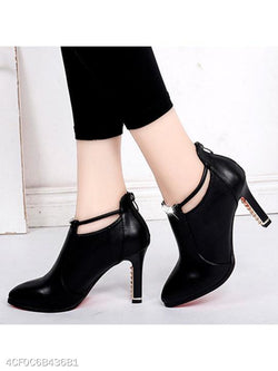 black short high heels