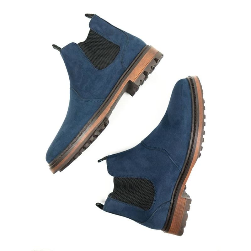dark blue chelsea boots