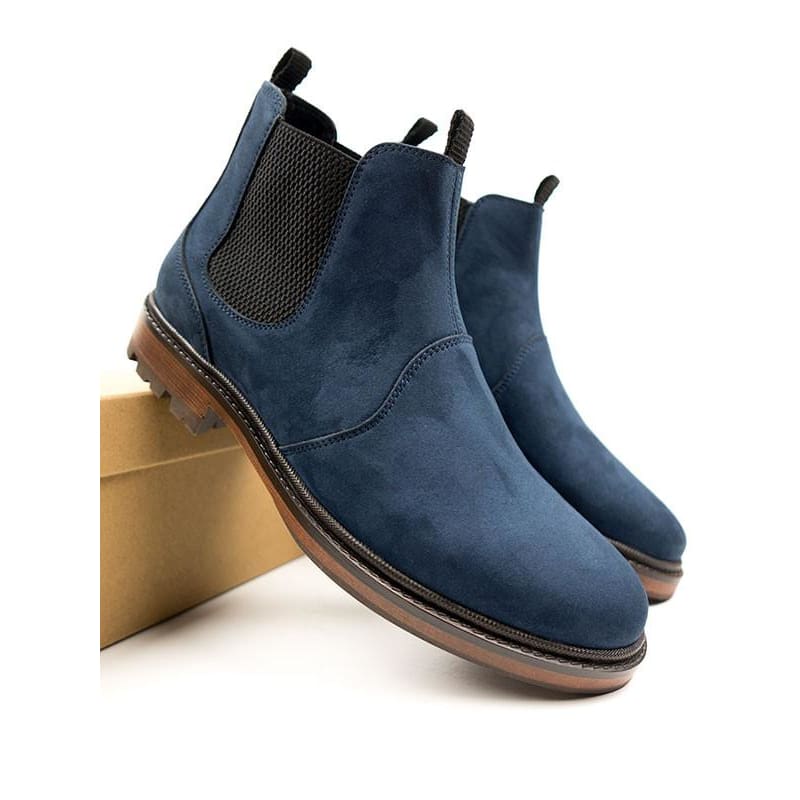 dark blue chelsea boots