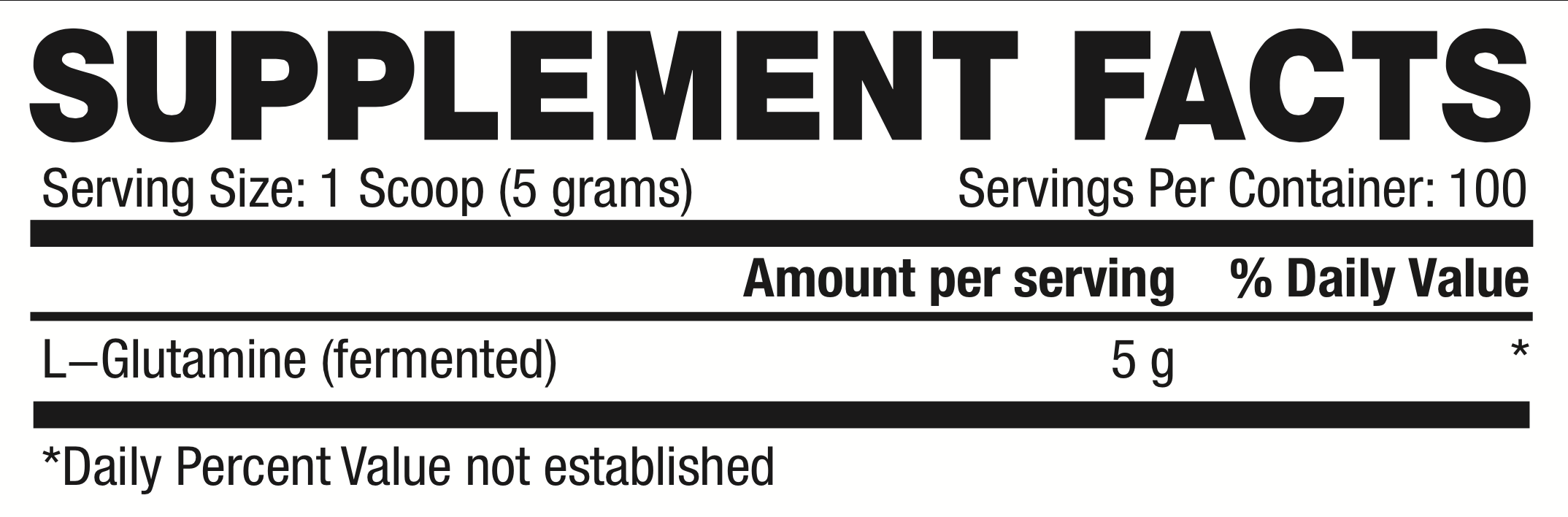 glutamine powder supplement facts