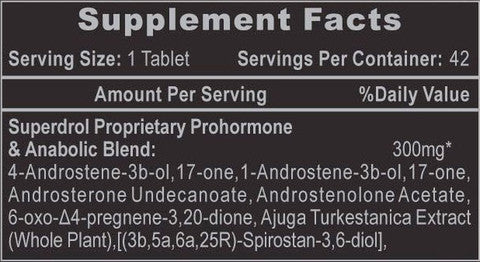 hi tech superdrol supplement facts