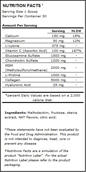 NutraKey InnoFlex Nutrition Facts