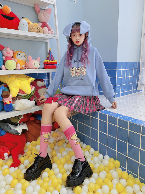 Harajuku cartoon rabbit hooded sweater yc23816 – anibiu