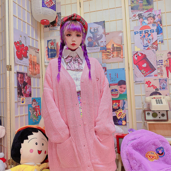Cute cartoon girl knitted sweater coat yc22536 – anibiu